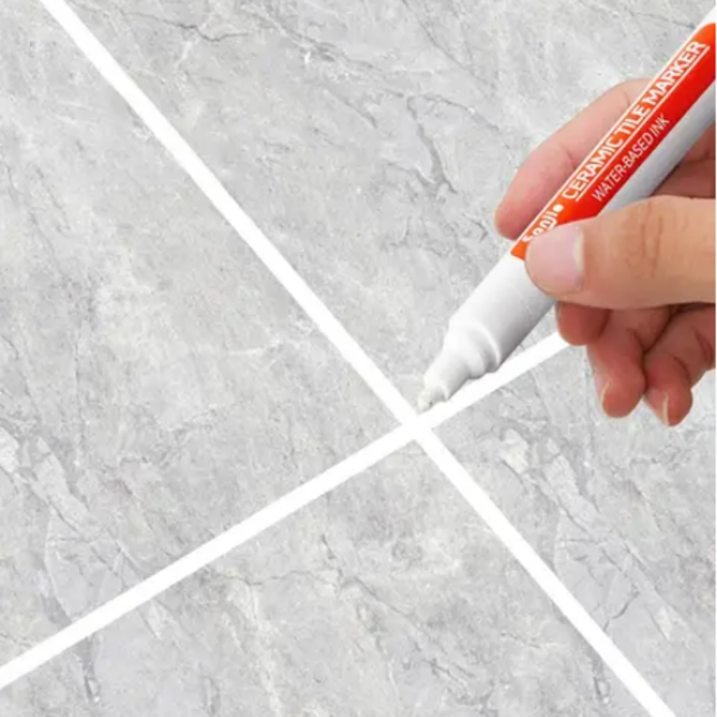 Lápiz reparador de azulejos, anti moho y anti agua, color blanco.