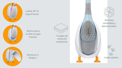 Cepillo de silicona para baño con forma de patito