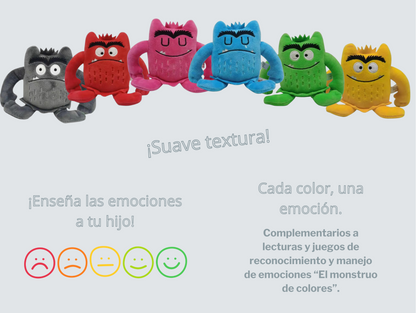 Muñecos de peluche de "Monstruo de colores", 6 colores y emociones.